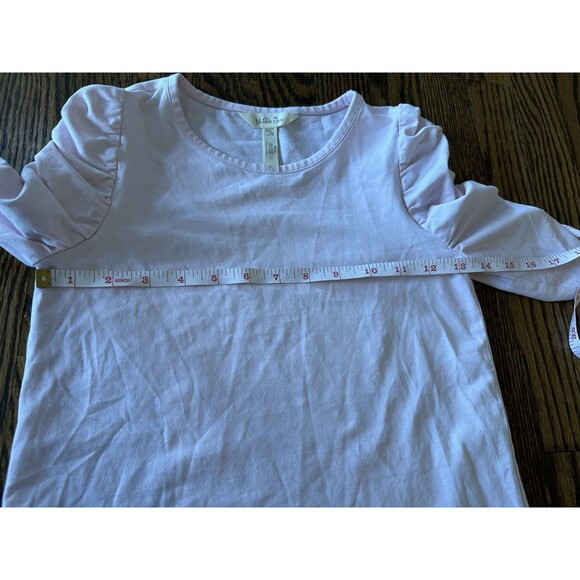 Matilda Jane Light Pink Puff Sleeve Shirred Layering Shirt Size 10 Ruched Top - Picture 4 of 6